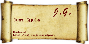 Just Gyula névjegykártya